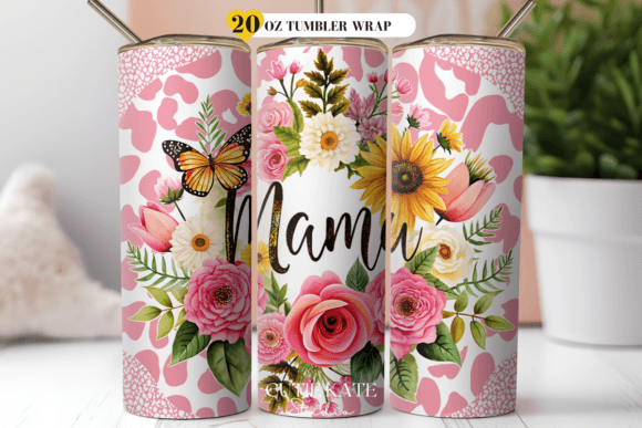 Download Leopard Mama Flower Tumbler Wrap Png - Tumbler Collection