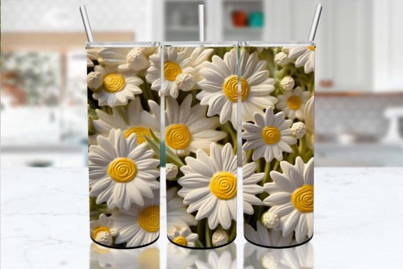 Download 3D Daisy Flower Tumbler Wrap - Tumbler Collection