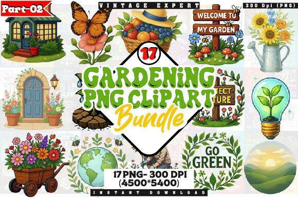 Download Botanical Gardening Clipart PNG Bundle - Botanical Collection
