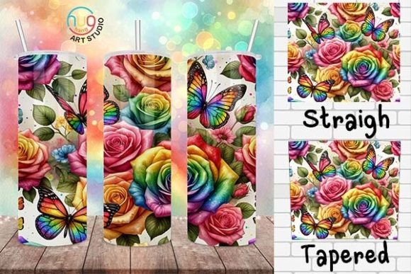 Download Rainbow Watercolor Roses Pride Tumbler - Tumbler Collection