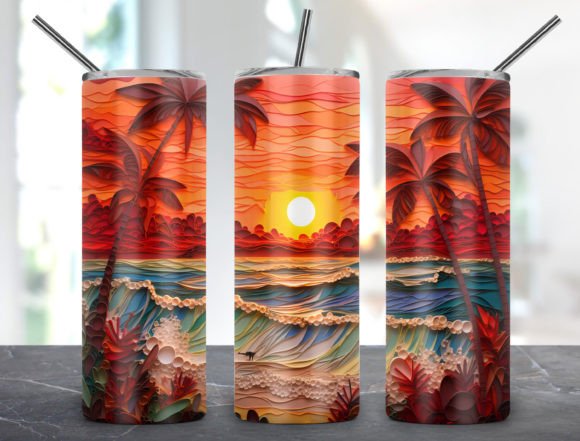 Download Beach 3D Tumbler Design 20oz - Tumbler Collection