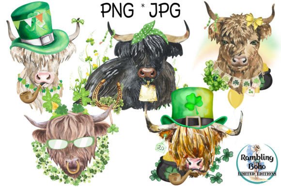 Download St. Paddy's Day Cow Sublimation Elements - Sublimation elements Collection