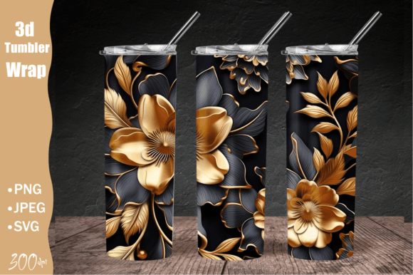 Download 3D Flower Tumbler Wrap, Wild Flowers - Tumbler Collection