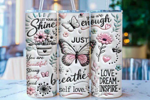 Download Inflated Self Love 20oz Tumbler Wrap PNG - Tumbler Collection