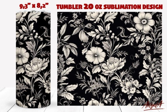 Download Flower Tumbler Wrap, Retro Floral - Tumbler Collection