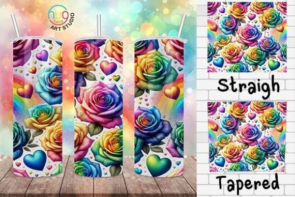 Download Rainbow Watercolor Roses Pride Tumbler - Tumbler Collection