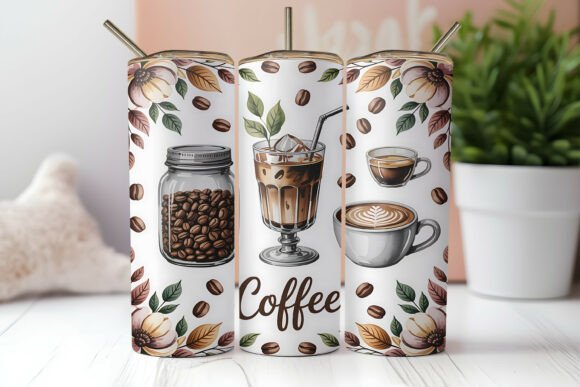Download Floral Iced Coffee Tumbler Wrap - Tumbler Collection
