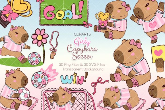 Download Girly Capybara Soccer Football Clipart - Football clipart Collection