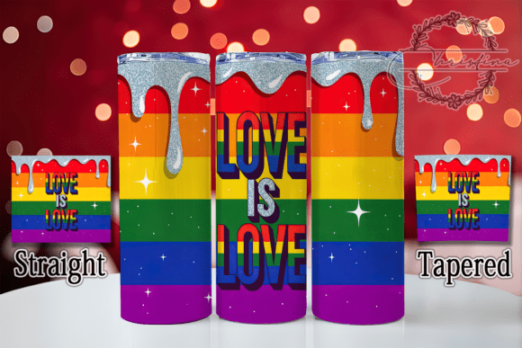 Download Love is Love LGBTQ Pride Tumbler Wrap - Tumbler Collection
