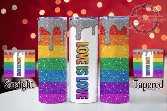 Download Love is Love LGBTQ Pride Tumbler Wrap - Tumbler Collection