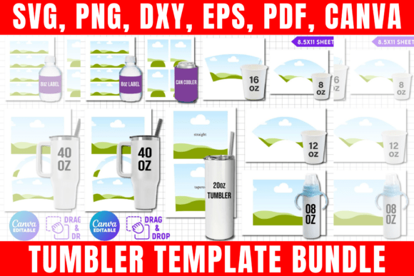 Download Tumbler Template Bundle, Mug Template - Tumbler Collection