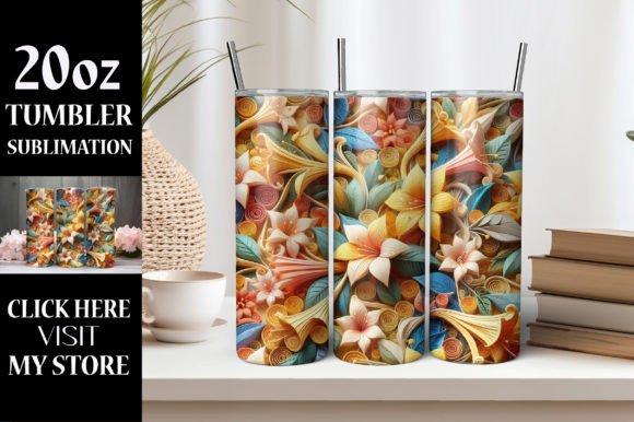 Download 3D Flower Tumbler Wrap Sublimation - Tumbler Collection