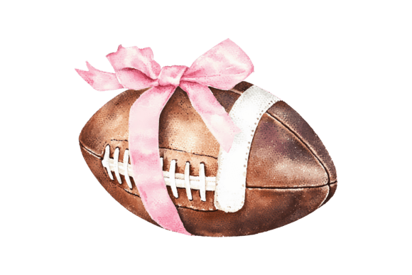 Download Watercolor Pink Bow Football Clipart - Football clipart Collection