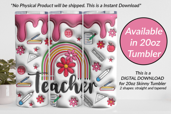 Download Teacher 3D Tumbler Design Wrap - Tumbler Collection