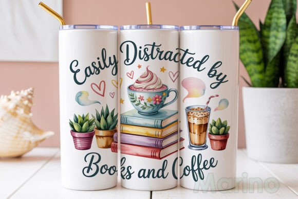 Download Cozy Books &amp; Coffee Tumbler Wrap - Tumbler Collection