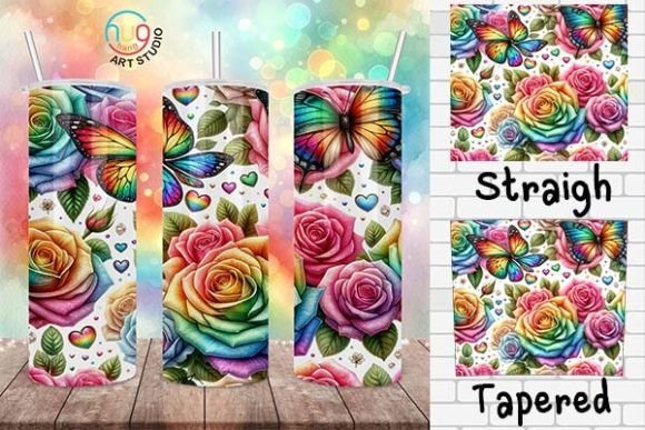 Download Rainbow Watercolor Roses Pride Tumbler - Tumbler Collection