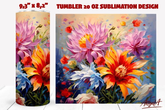 Download Bouquet of Aster Flower Tumbler Wrap - Tumbler Collection
