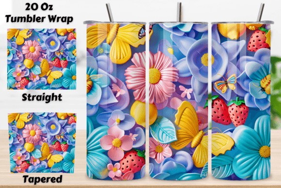 Download 20oz Skinny Flower Tumbler Wrap | Png - Tumbler Collection