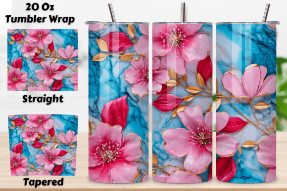 Download 3D Flowers Sublimation Tumbler | Seamles - Premium Bundle