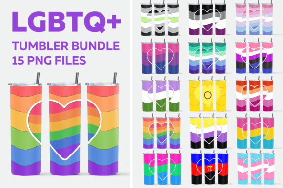 Download LGBTQ Tumbler Bundle, Pride Tumbler Wrap - Tumbler Collection
