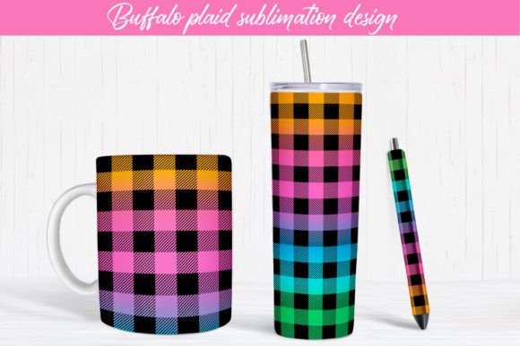 Download Buffalo Plaid Sublimation Design Tumbler - Premium Bundle