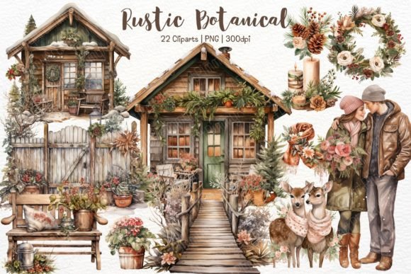 Download Winter Rustic Botanical Sublimation PNG - Botanical Collection